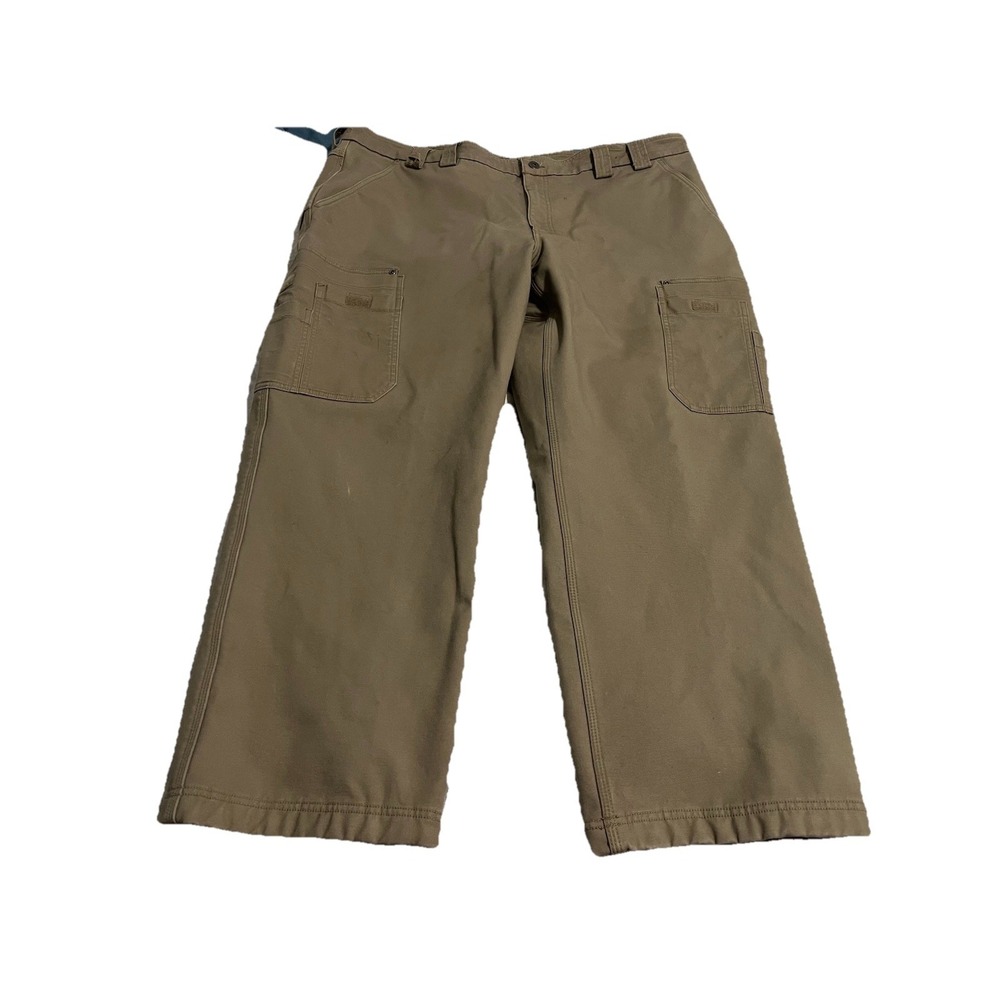 Duluth Trading Fleece Lined Pants 46x29 Flex Firehose Brown Heavyweight